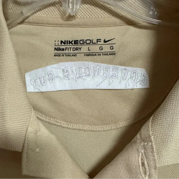 NWOT NIKE Fit Dry Fallen Oak Governor’s Cup Golf Polo Shirt Butter Yellow Size L - Picture 4 of 8